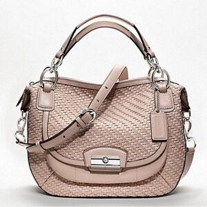 COACH KRISTEN WOVEN LEATHER SATCHEL